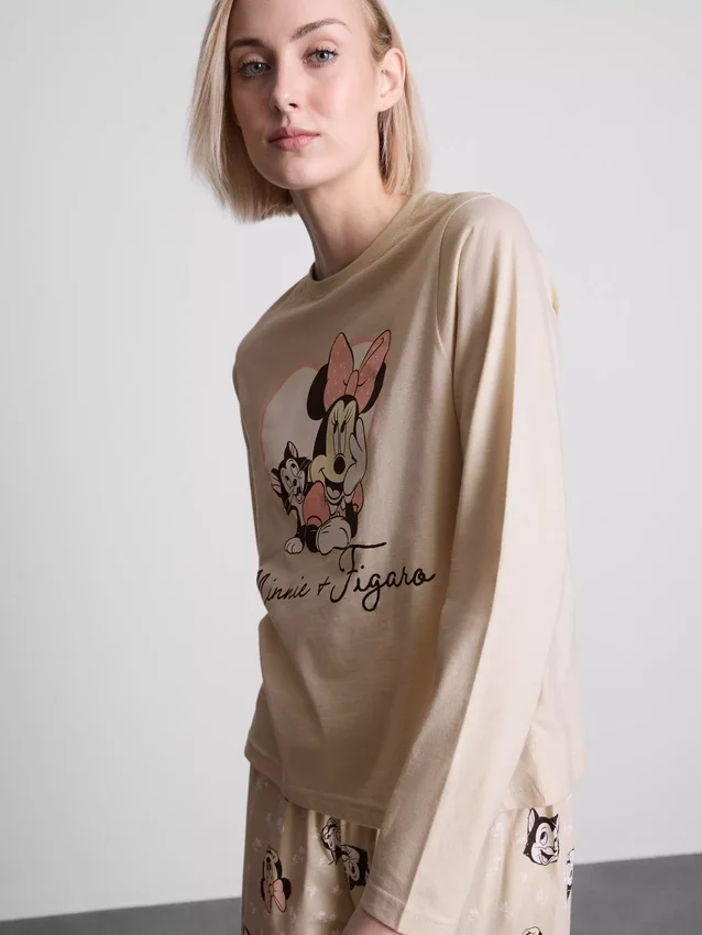 Pijamale din bumbac cu imprimeu Minnie Mouse de la Disney Pijamale din bumbac cu imprimeu Minnie Mouse de la Disney