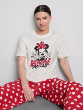Pijamale din bumbac cu imprimeu Minnie Mouse de la Disney
