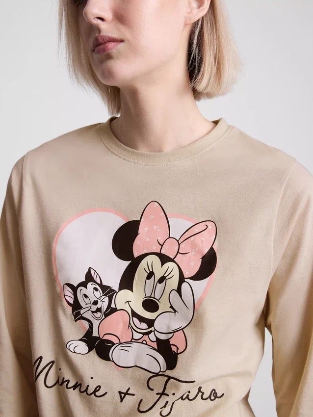 Pijamale din bumbac cu imprimeu Minnie Mouse de la Disney Pijamale din bumbac cu imprimeu Minnie Mouse de la Disney