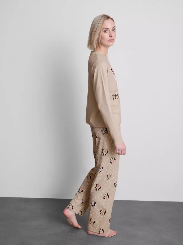 Pijamale din bumbac cu imprimeu Minnie Mouse de la Disney Pijamale din bumbac cu imprimeu Minnie Mouse de la Disney