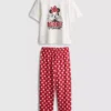 Pijamale din bumbac cu imprimeu Minnie Mouse de la Disney Pijamale din bumbac cu imprimeu Minnie Mouse de la Disney