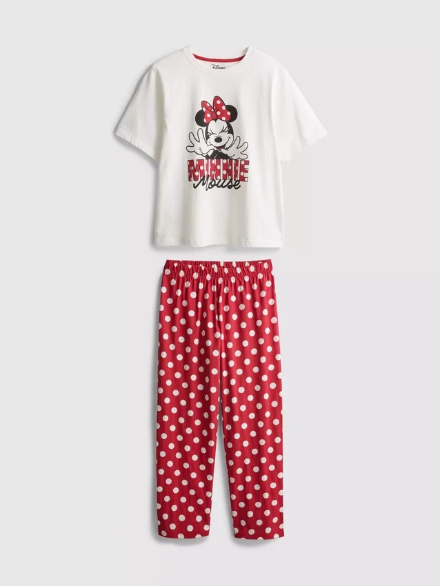 Pijamale din bumbac cu imprimeu Minnie Mouse de la Disney Pijamale din bumbac cu imprimeu Minnie Mouse de la Disney