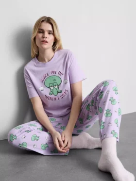 Pijamale din bumbac cu imprimeu SpongeBob SquarePants