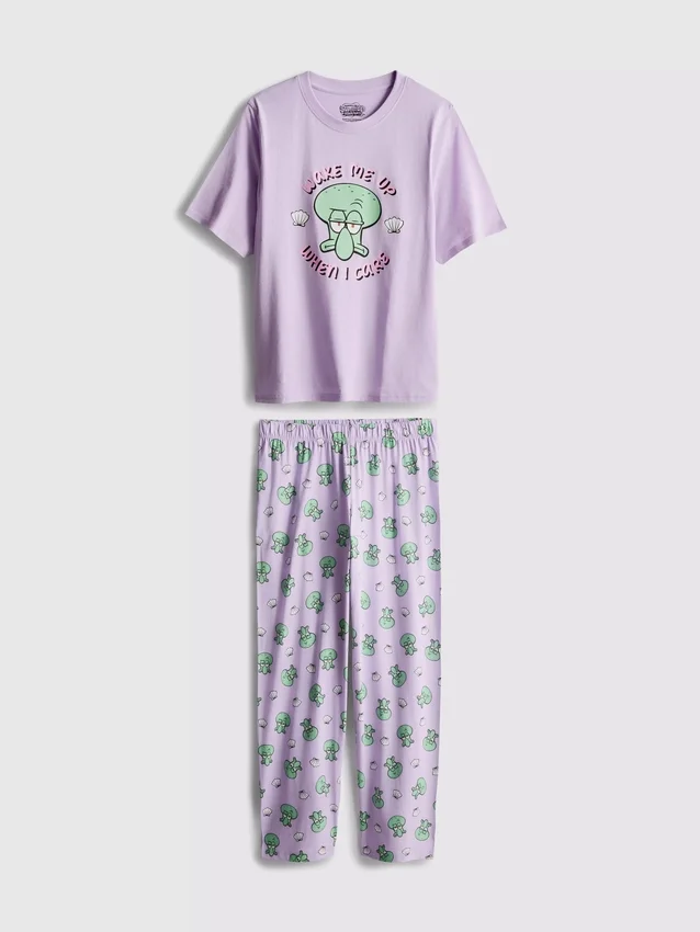 Pijamale din bumbac cu imprimeu SpongeBob SquarePants Pijamale din bumbac cu imprimeu SpongeBob SquarePants