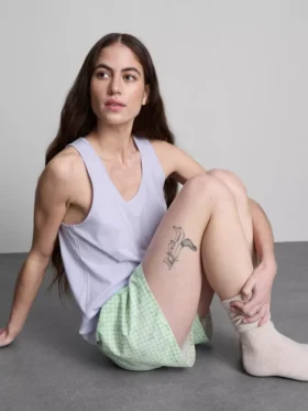Pijamale din bumbac cu maiou și pantaloni scurți