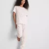 Pijamale din bumbac cu pantaloni scurți și imprimeu Pijamale din bumbac cu pantaloni scurți și imprimeu
