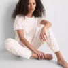 Pijamale din bumbac cu pantaloni scurți și imprimeu Pijamale din bumbac cu pantaloni scurți și imprimeu