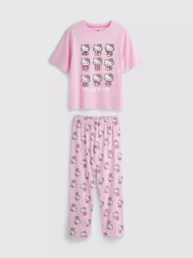 Pijamale din bumbac cu personajul Hello Kitty