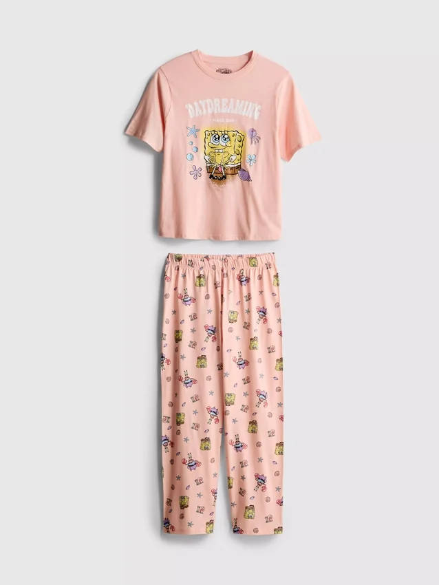 Pijamale din bumbac cu personajul SpongeBob SquarePants Pijamale din bumbac cu personajul SpongeBob SquarePants