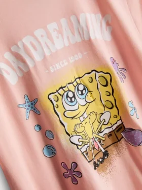 Pijamale din bumbac cu personajul SpongeBob SquarePants