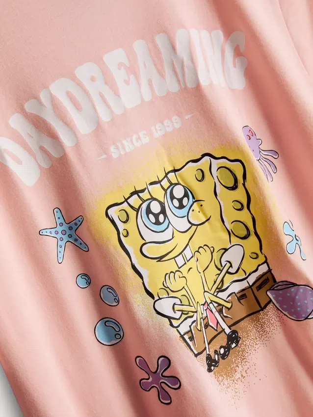 Pijamale din bumbac cu personajul SpongeBob SquarePants Pijamale din bumbac cu personajul SpongeBob SquarePants