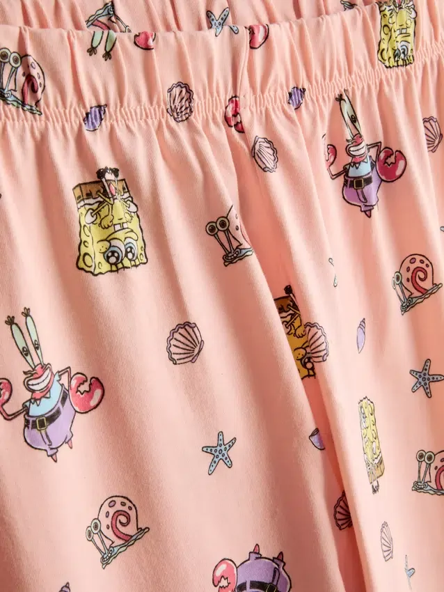 Pijamale din bumbac cu personajul SpongeBob SquarePants Pijamale din bumbac cu personajul SpongeBob SquarePants