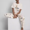 Pijamale Disney din amestec de bumbac cu imprimeu grafic Pijamale Disney din amestec de bumbac cu imprimeu grafic