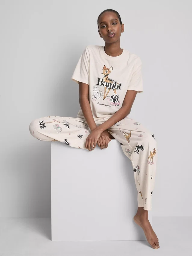 Pijamale Disney din amestec de bumbac cu imprimeu grafic Pijamale Disney din amestec de bumbac cu imprimeu grafic