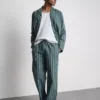 Pijamale lungi din poplin cu dungi Pijamale lungi din poplin cu dungi