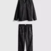 Pijamale lungi din poplin în carouri Pijamale lungi din poplin în carouri