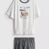 Pijamale scurte cu imprimeu Mickey Mouse de la Disney Pijamale scurte cu imprimeu Mickey Mouse de la Disney