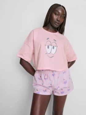 Pijamale scurte cu imprimeu SpongeBob SquarePants
