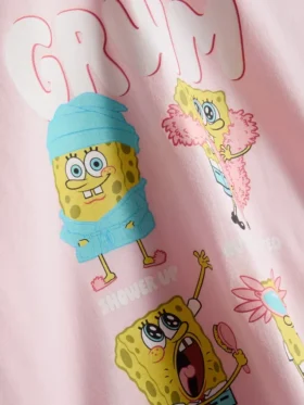Pijamale scurte cu imprimeu SpongeBob SquarePants