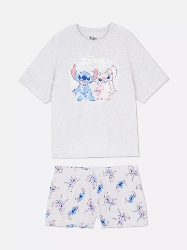 Pijamale scurte cu imprimeu Stitch de la Disney Pijamale scurte cu imprimeu Stitch de la Disney