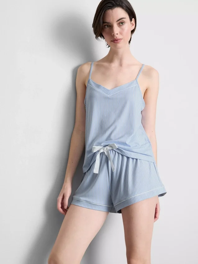 Pijamale scurte cu top cu bretele, în dungi Pijamale scurte cu top cu bretele, în dungi