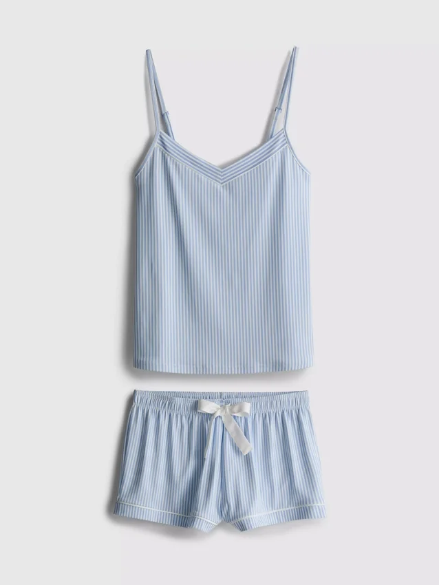 Pijamale scurte cu top cu bretele, în dungi Pijamale scurte cu top cu bretele, în dungi