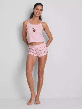 Pijamale scurte cu top fără mâneci și pantaloni scurți cu imprimeu Winnie the Pooh Roo de la Disney