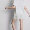 Pijamale scurte de bărbat din satin cu imprimeu floral Pijamale scurte de bărbat din satin cu imprimeu floral