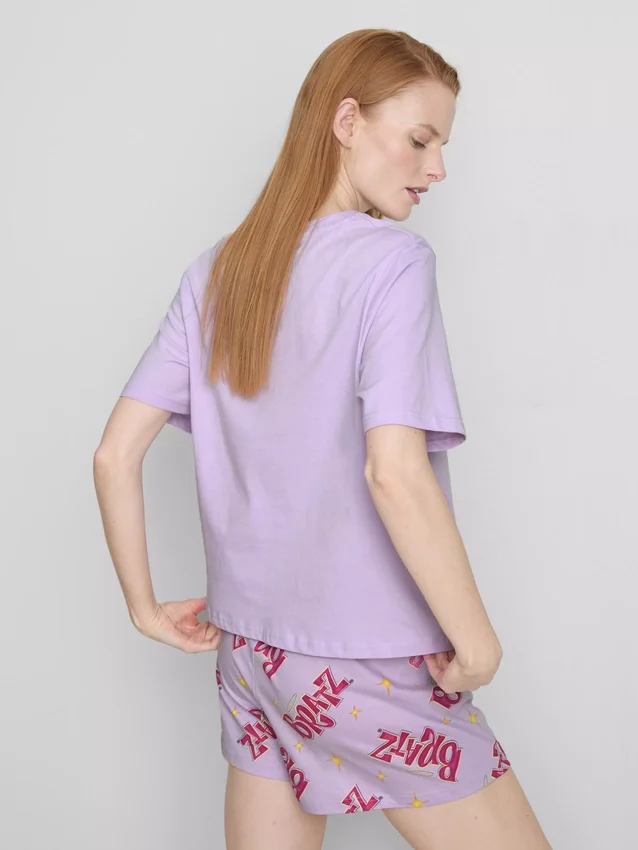 Pijamale scurte din bumbac cu imprimeu Bratz Pijamale scurte din bumbac cu imprimeu Bratz