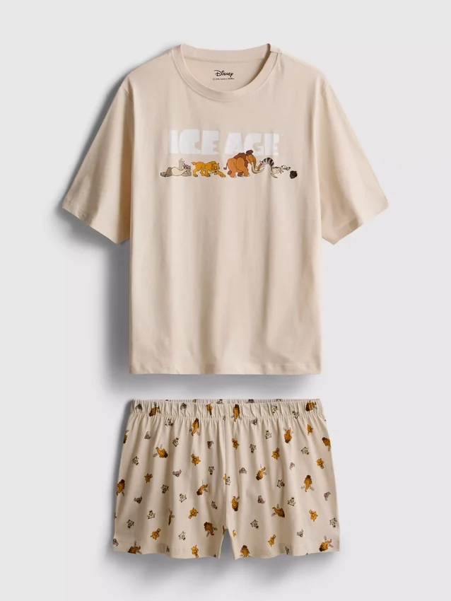 Pijamale scurte din bumbac cu imprimeu Disney „Ice Age” Pijamale scurte din bumbac cu imprimeu Disney „Ice Age”