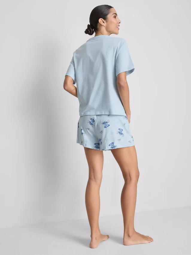 Pijamale scurte din bumbac cu imprimeu Stitch de la Disney Pijamale scurte din bumbac cu imprimeu Stitch de la Disney