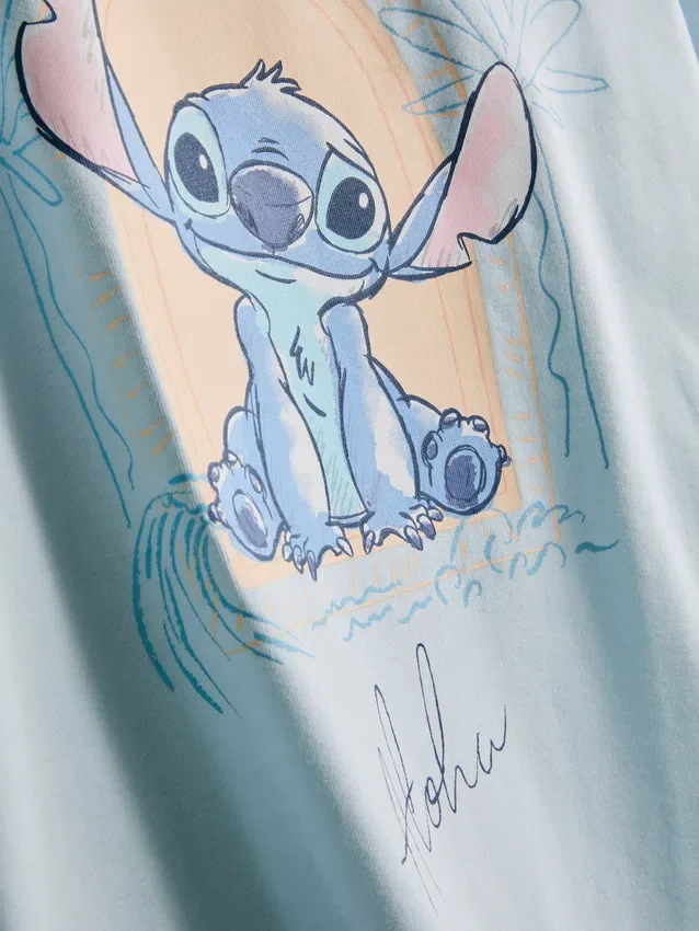 Pijamale scurte din bumbac cu imprimeu Stitch de la Disney Pijamale scurte din bumbac cu imprimeu Stitch de la Disney