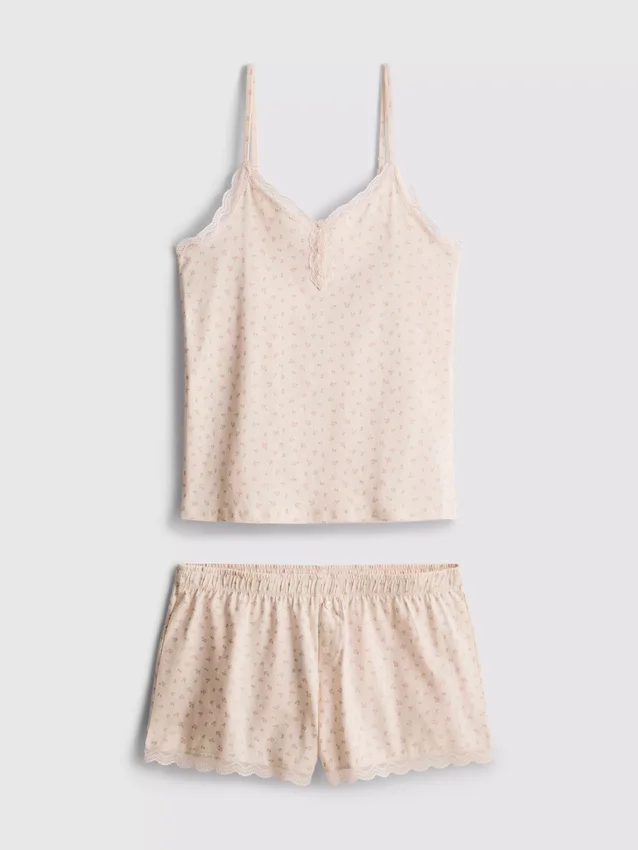 Pijamale scurte din bumbac elastic Pijamale scurte din bumbac elastic