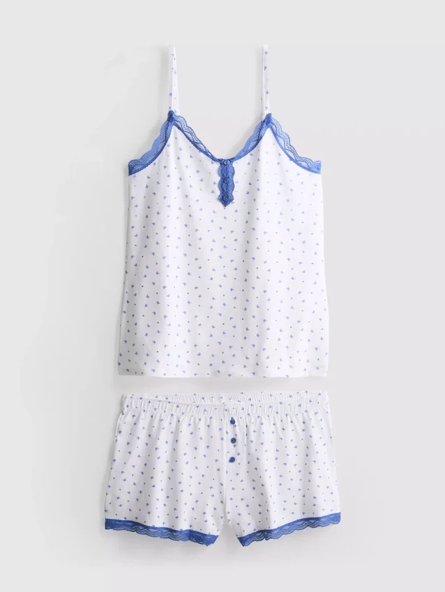 Pijamale scurte din bumbac elastic Pijamale scurte din bumbac elastic
