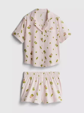 pijamale scurte tip boyfriend cu imprimeu 1 8 280x373 - Pijamale scurte tip &bdquo;boyfriend&rdquo; cu imprimeu