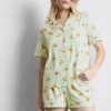 Pijamale scurte tip „boyfriend” cu imprimeu Pijamale scurte tip „boyfriend” cu imprimeu