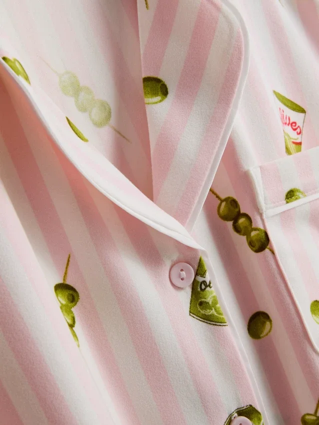 Pijamale scurte tip „boyfriend” cu imprimeu Pijamale scurte tip „boyfriend” cu imprimeu