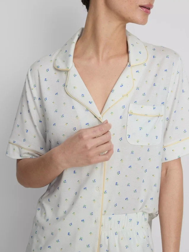 Pijamale scurte tip „boyfriend” cu imprimeu Pijamale scurte tip „boyfriend” cu imprimeu