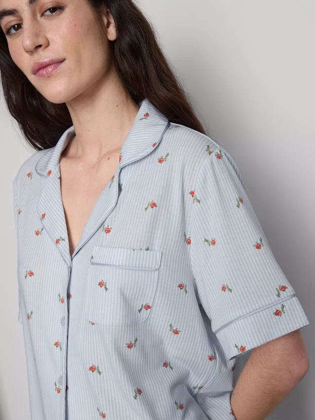 Pijamale scurte tip „boyfriend” cu imprimeu Pijamale scurte tip „boyfriend” cu imprimeu