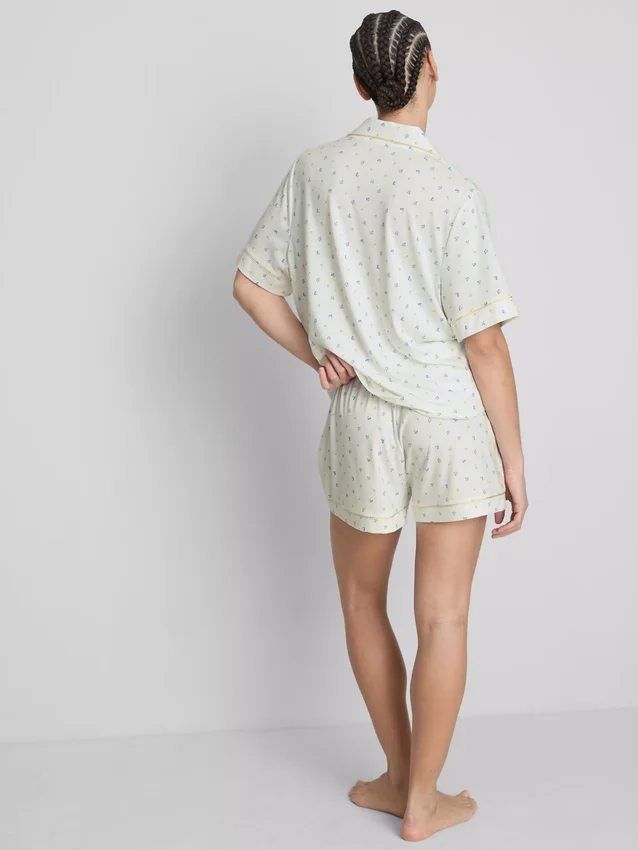 Pijamale scurte tip „boyfriend” cu imprimeu Pijamale scurte tip „boyfriend” cu imprimeu