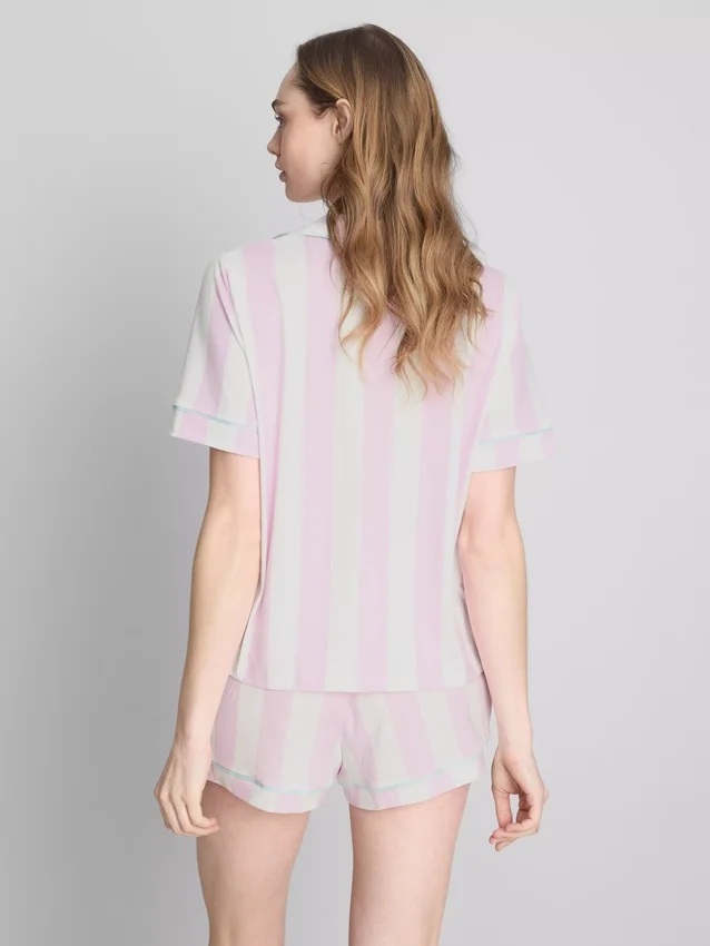 Pijamale scurte tip „boyfriend” cu imprimeu Pijamale scurte tip „boyfriend” cu imprimeu