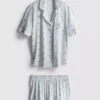 Pijamale scurte tip „boyfriend” cu imprimeu Pijamale scurte tip „boyfriend” cu imprimeu