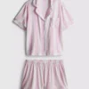Pijamale scurte tip „boyfriend” cu imprimeu Pijamale scurte tip „boyfriend” cu imprimeu