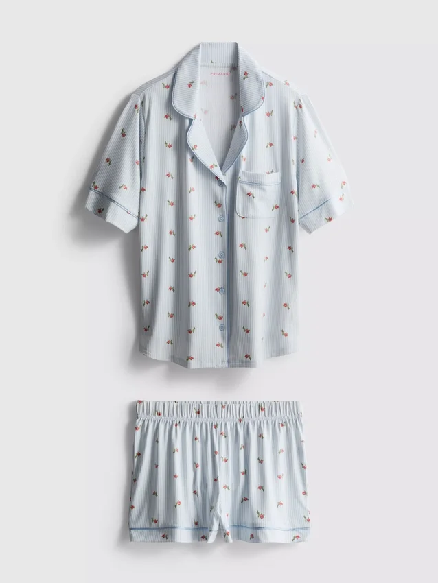 Pijamale scurte tip „boyfriend” cu imprimeu Pijamale scurte tip „boyfriend” cu imprimeu