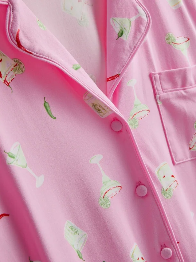 Pijamale scurte tip „boyfriend” cu imprimeu Pijamale scurte tip „boyfriend” cu imprimeu