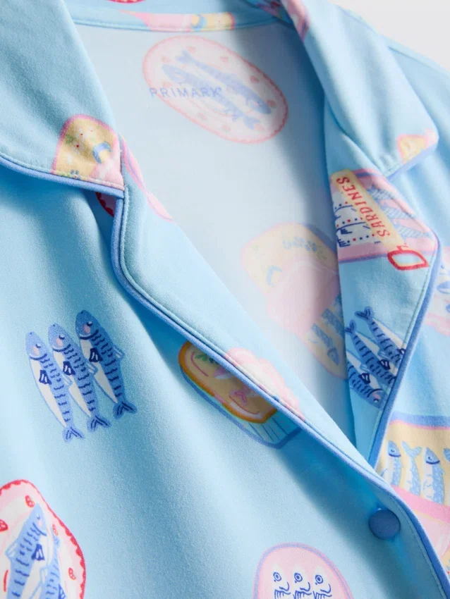 Pijamale scurte tip „boyfriend” cu imprimeu Pijamale scurte tip „boyfriend” cu imprimeu