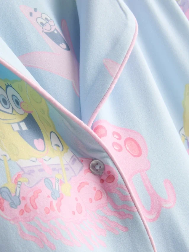 Pijamale scurte tip „boyfriend” cu imprimeu SpongeBob SquarePants Pijamale scurte tip „boyfriend” cu imprimeu SpongeBob SquarePants