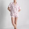 Pijamale scurte tip „boyfriend” cu imprimeu teddy Pijamale scurte tip „boyfriend” cu imprimeu teddy