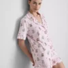 Pijamale scurte tip „boyfriend” cu imprimeu teddy Pijamale scurte tip „boyfriend” cu imprimeu teddy