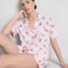 Pijamale scurte tip „boyfriend” cu imprimeu teddy Pijamale scurte tip „boyfriend” cu imprimeu teddy